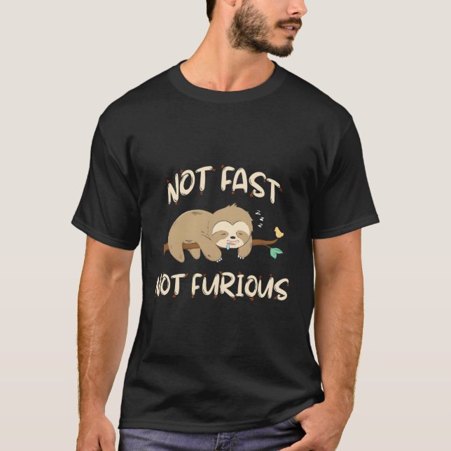 T-shirt Fentes pas rapide pas furieux mignon couchant couc (Devant)