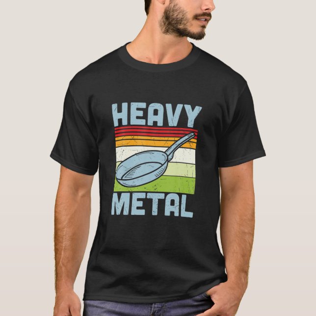 T-shirt Fer de fonte en métal lourd Chef cuisine Cuisine d (Devant)