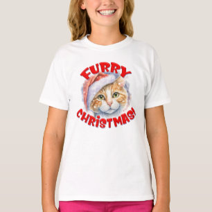 T-shirt Fer Noël Noël Père Noël Chat Dessin de chat