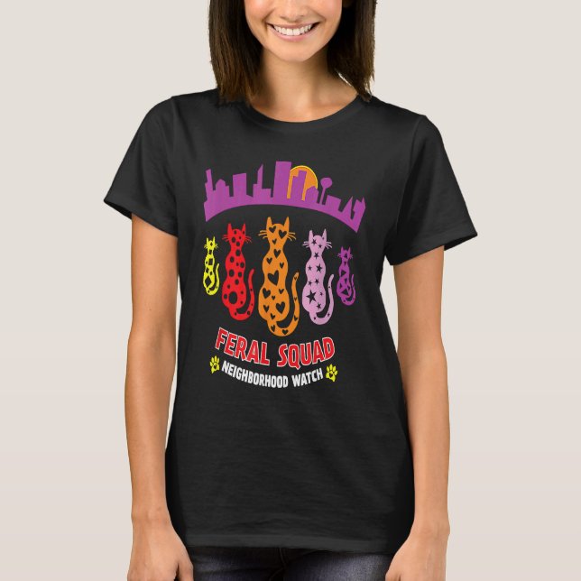 T-shirt Feral Cats Squad Cat Rescue TNR Cat Lady Cat Mom (Devant)