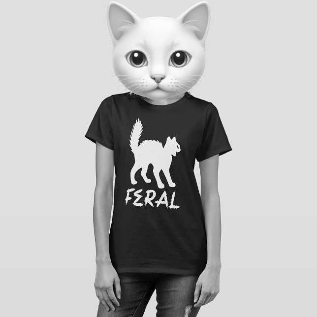 T-SHIRT FERAL GOTH PUNK KITTY CAT SHIRT (FERAL GOTH PUNK KITTY CAT SHIRT)