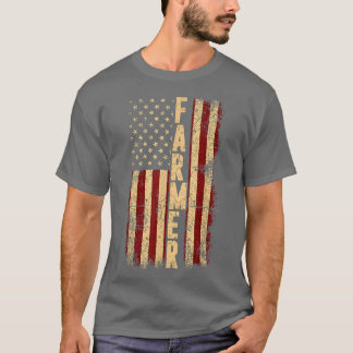 T-shirt Ferme agricole américaine USA Amérique Drapeau