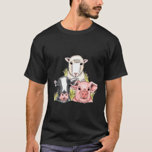 T-shirt Ferme Animaux Porc Vache Mouton Enfants