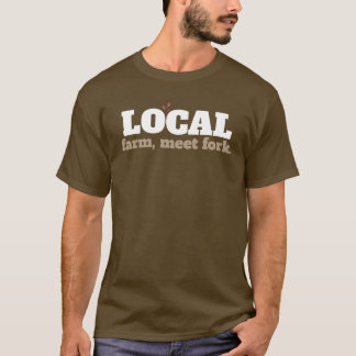 T-shirt Ferme, chemise locale de nourriture de fourchette