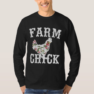 T-shirt Ferme Chick Cute Ferme Fille Poulet Agriculteur Pa