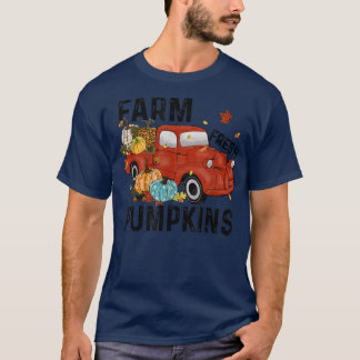 T-shirt Ferme Citrouilles frais Automne Camion Citrouille 