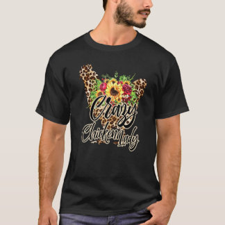 T-shirt Ferme Dame Poulet Fou Animal Léopard Guépard Solei
