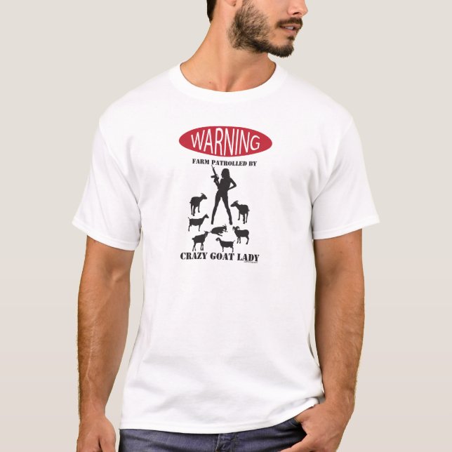 T-shirt Ferme d'avertissement FUNNY patrouillée par Crazy  (Devant)