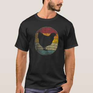 T-shirt Ferme de poulets à poule vintage rétro années 70