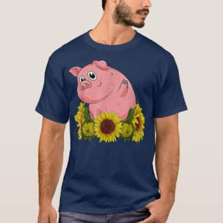 T-shirt Ferme de tournesol jaune Amoureux des animaux Pigl