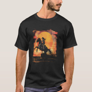 T-shirt Ferme de vêtements pour femmes Sunset Horse Lover