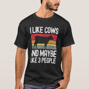 T-shirt Ferme J'Aime Les Vaches Et Peut-Être 3 Personnes