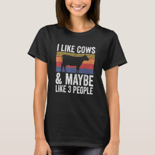 T-shirt Ferme J'Aime Les Vaches Et Peut-Être 3 Personnes