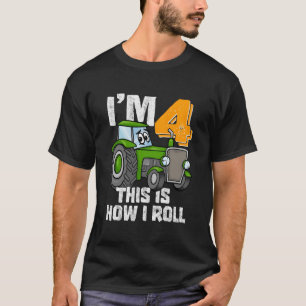 T-shirt Ferme Tracteur 4E Anniversaire Fête Quatre 4 Ans F