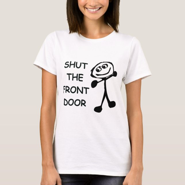T-shirt Fermer le dessin de la porte d'entrée (Devant)