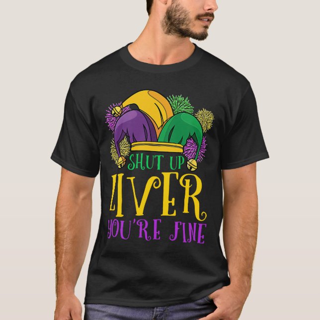 T-shirt Fermez Le Foie Vous Buvez Bien Mardi Gras (Devant)