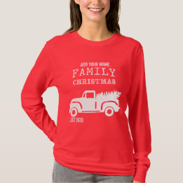 T-shirt Fermier Camion Noël | Personnalisez-Le !