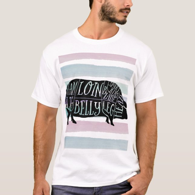 T-shirt fermier charcuterie de porc charcuterie art petit  (Devant)