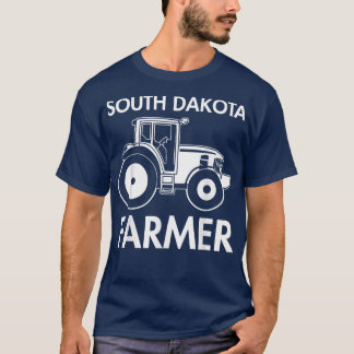 T-shirt Fermier du Dakota du Sud Vintage Hommes Tractor Fa