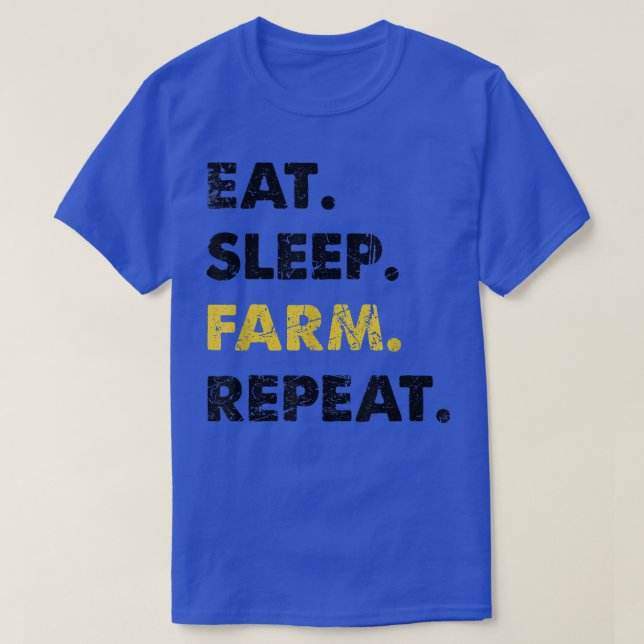 T-shirt Fermier Manger Sleep Farm Répétition (Design devant)