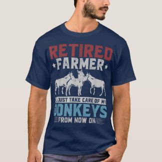 T-shirt Fermier retraité Donkey Lover ferme animal retrait
