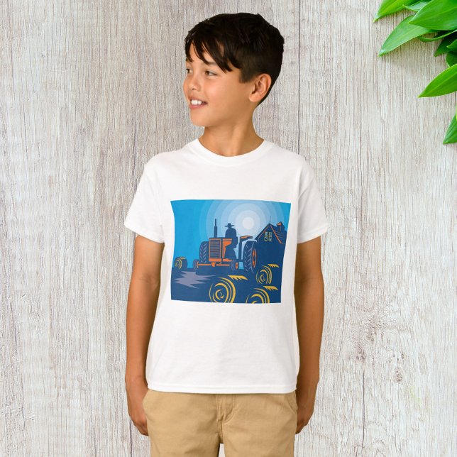 T-shirt Fermier Sur Un Tracteur (Créateur téléchargé)
