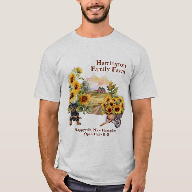 T-shirt Fermiers de tournesol Tee sur mesure (Devant)