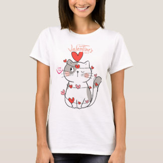 T-shirt "Ferr Hugs Cat Valentine Chemise
