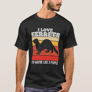 T-shirt Ferre I Love Ferrets Retro Vintage Ferret