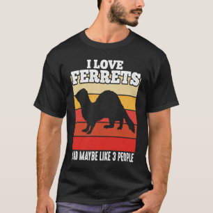 T-shirt Ferre I Love Ferrets Retro Vintage Ferret