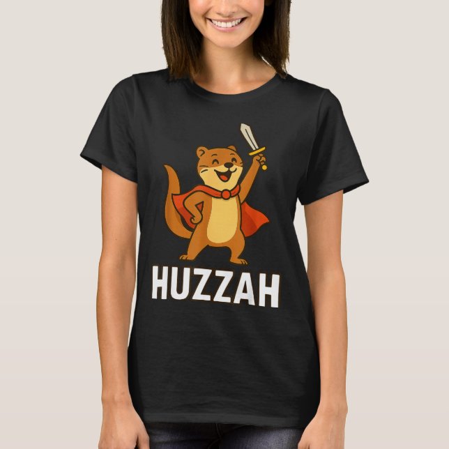T-shirt Ferret Huzzah Knight Sword Funny For Men Women Kid (Devant)