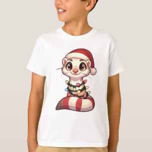 T-shirt Ferret Joyeux Noël Animaux d'hiver mignons Ferrets