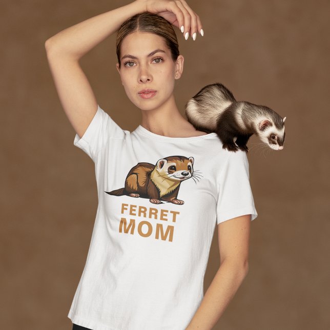 T-shirt Ferret Maman Cute Pet Ferret Texte Personnalisé (Créateur téléchargé)