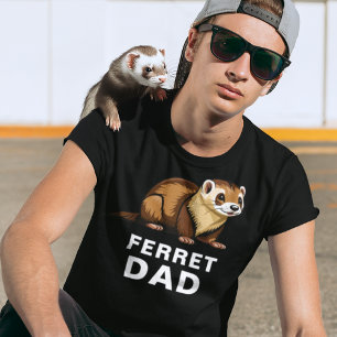 T-shirt Ferret Papa Cute Pet Ferret Texte Personnalisé