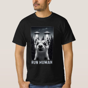 T-shirt Ferret Selfie UFO Fun Quirky Cadeau