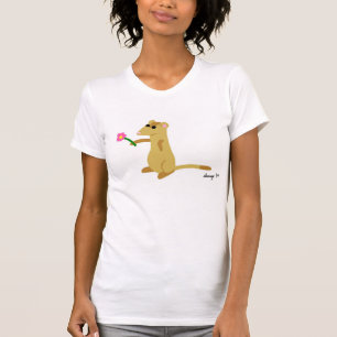 T-shirt Ferret Tenant Une Chemise Fleur