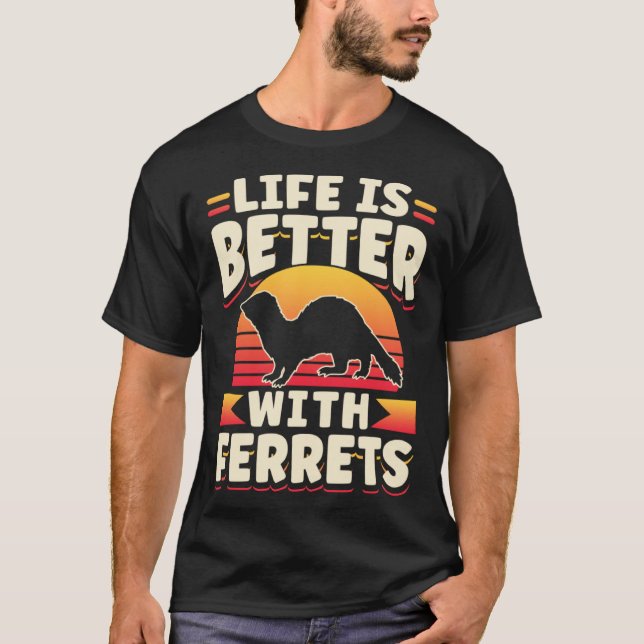 T-shirt Ferret  With Ferrets (Devant)