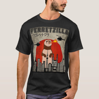 T-shirt Ferretzilla Vintage Funny Ferret japonais coucher
