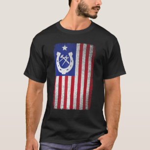 T-shirt Ferronnier Drapeau Américain Fer à Cheval Ferronna