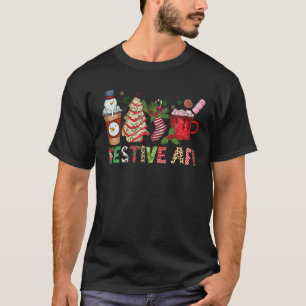 T-shirt Festif Af Noël Café Latte Tree gâteau Xmas H