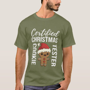 T-shirt Festif Christmas cookie testeur mot art