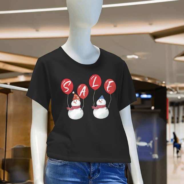 T-shirt Festif Snowman Red VENTE Promo de magasin de vacan (Festive Snowman Red SALE Holiday Store Promo T-Shirt)