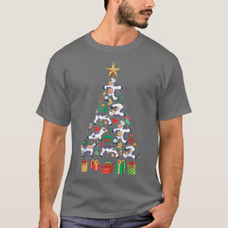 T-shirt Festif Vaches mignonnes Chien Xmas Design d'arbre