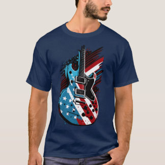 T-shirt Festiv de concert guitariste Patriotique USA 4 jui