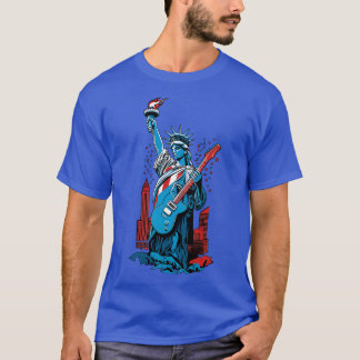 T-shirt Festiv de concert guitariste Patriotique USA 4 jui