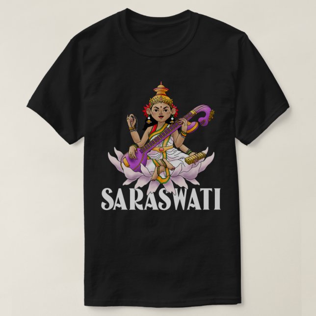 T-shirt Festival de Diwali de la déesse hindoue de Saraswa (Design devant)