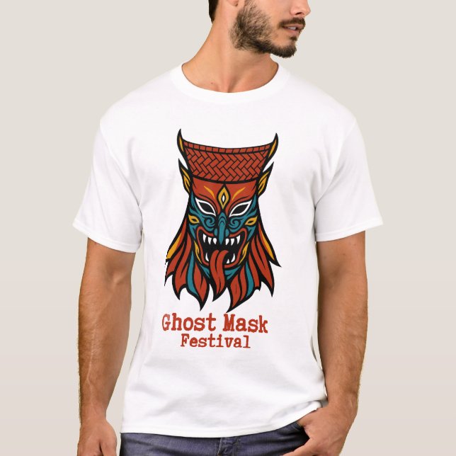 T-shirt festival de masque fantôme (Devant)