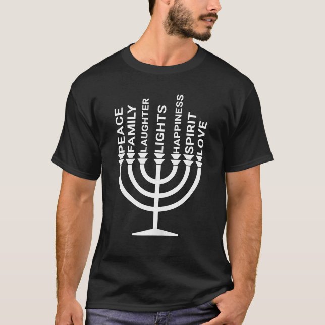 T-shirt Festival Des Lumières Hanoukka Vacances Menorah De (Devant)