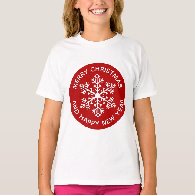 T-shirt Festive Festive de Flamme de Neige Rouge ( (Devant)