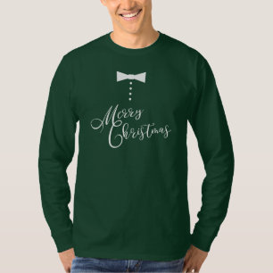 T-shirt Festive Joyeux Noël Cravate Bow Style Tuxedo